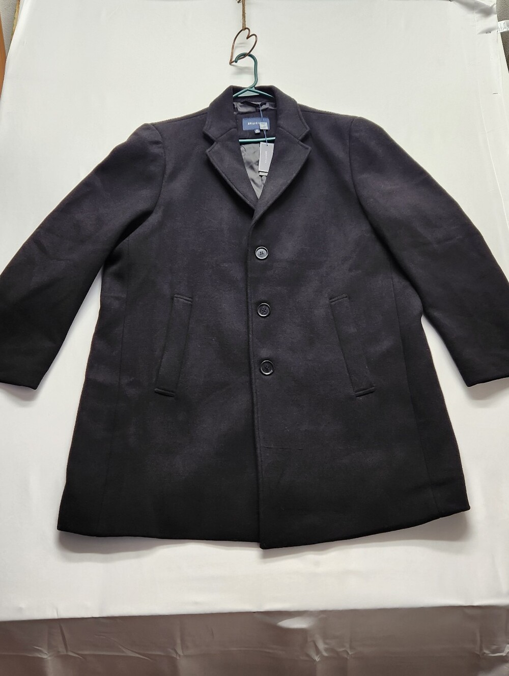 ⭐️NWT Braveman Black Wool Blend Walker Coat XXL Men's Quiet Luxury Trench Coat